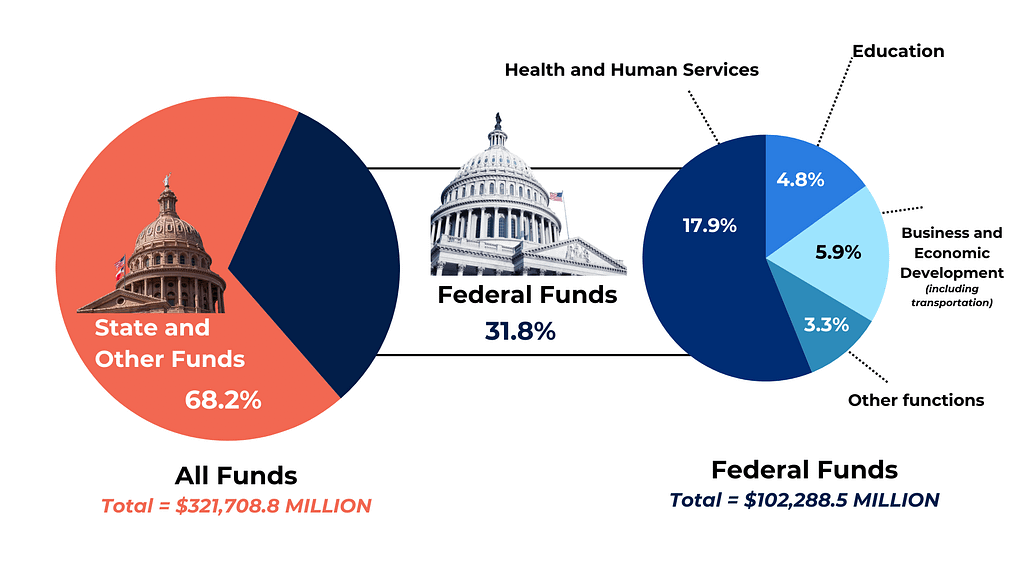 LBB federal funds in state budget pie chart