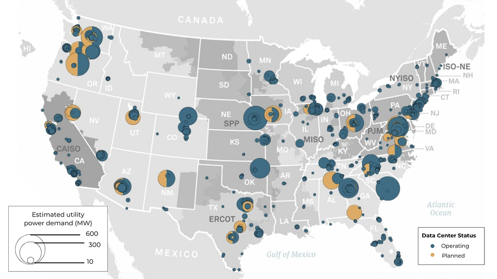 Data center map