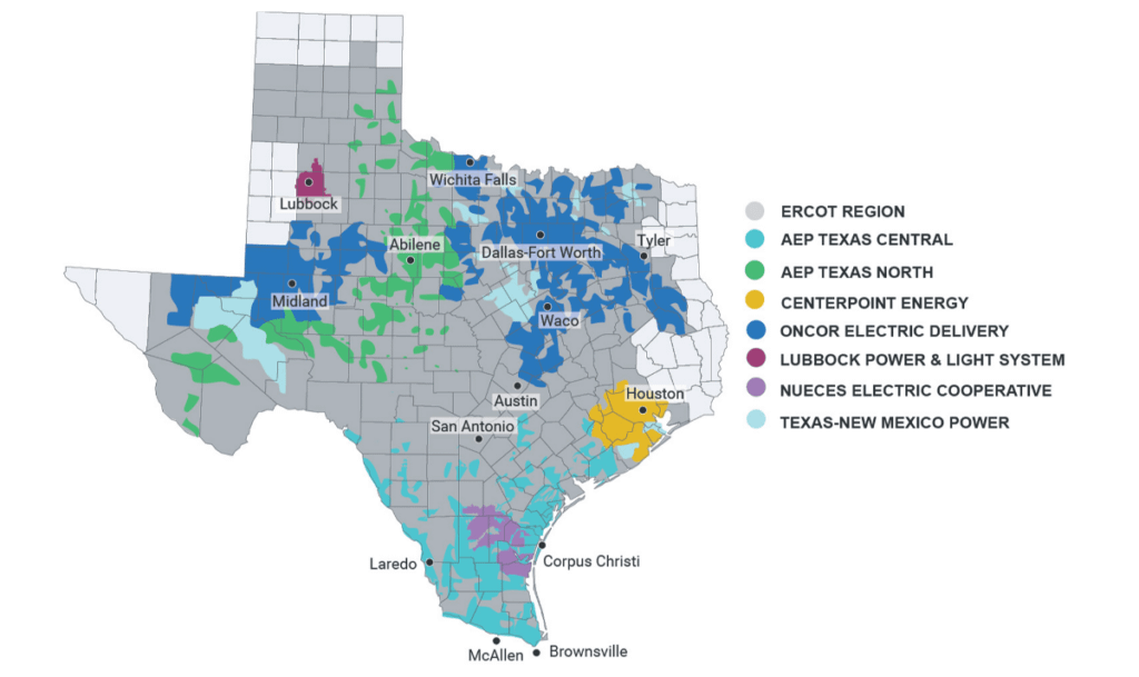 Map Competitive Retail Market of Texas