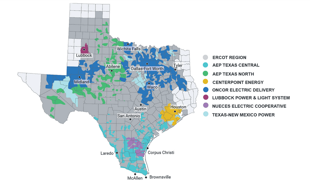 Map Competitive Retail Market of Texas