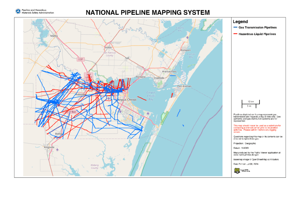 Pipeline map, Nueces County