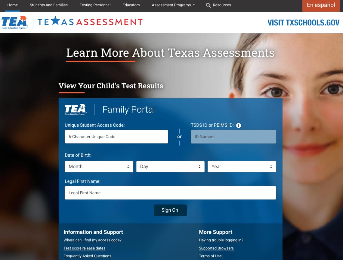 how to read STAAR results Family Portal image