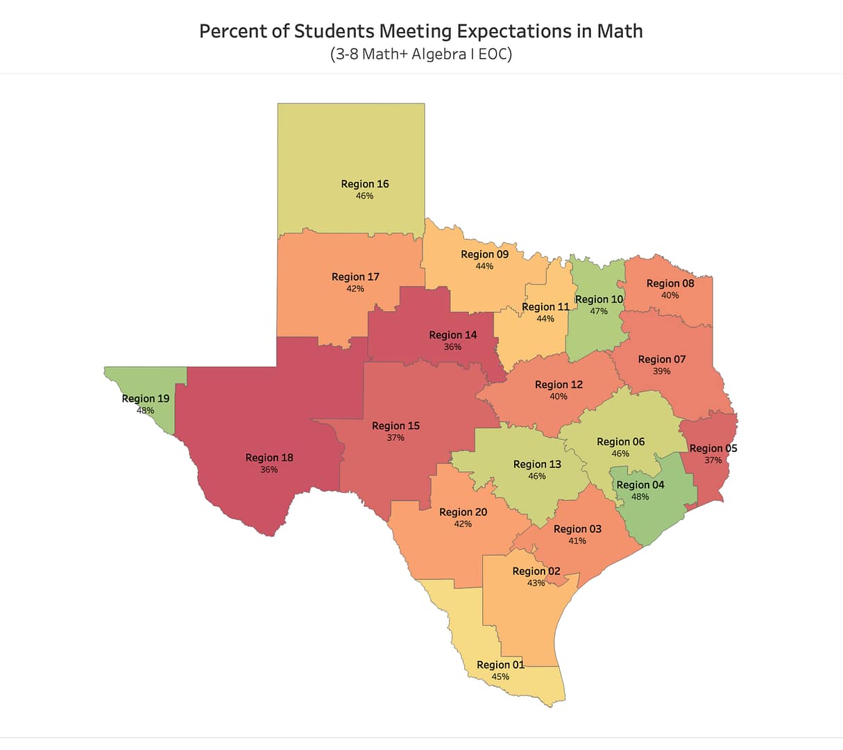 ESC regions performance by region math map