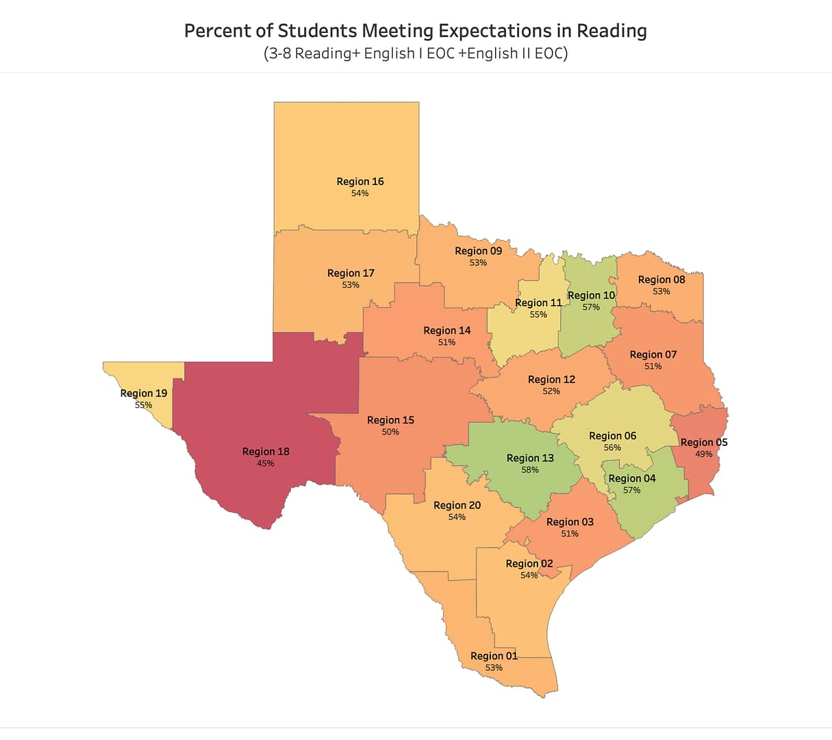 reading performance by region map