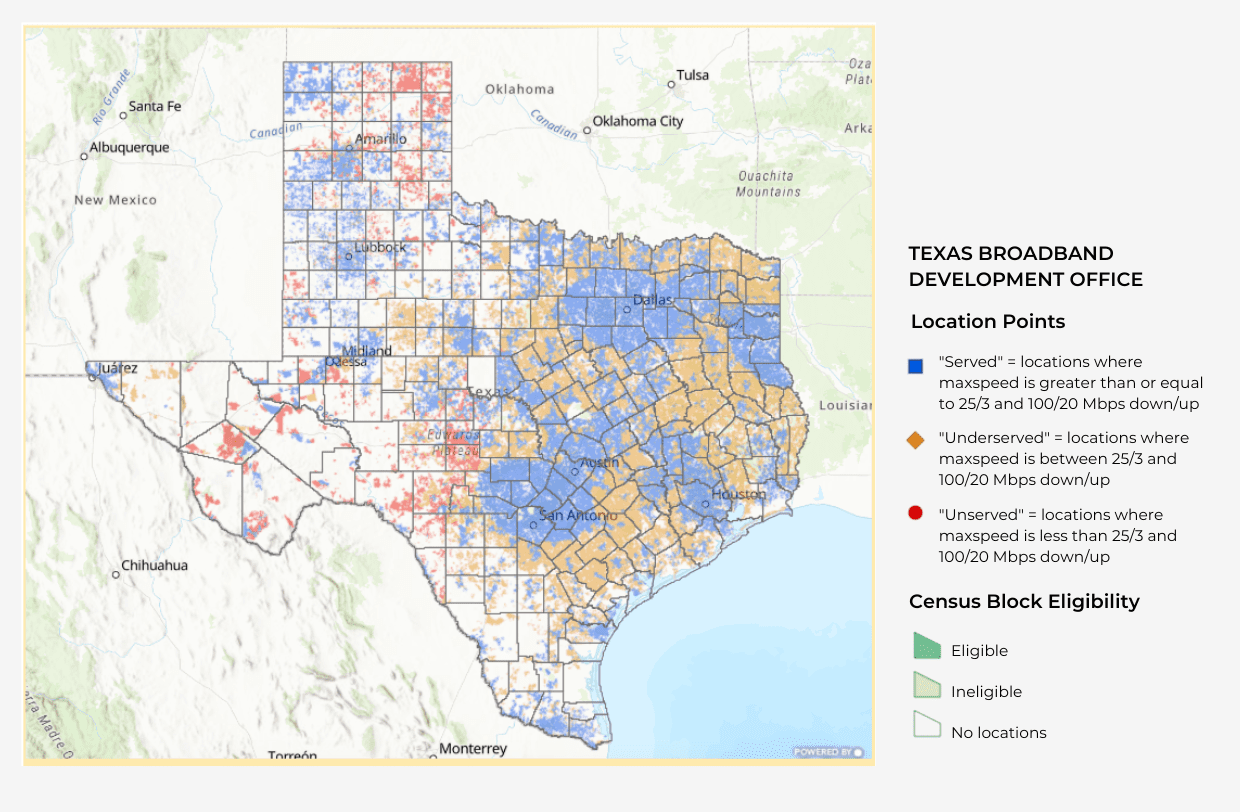 New TX broadband map ID's funding opportunities - Texas 2036