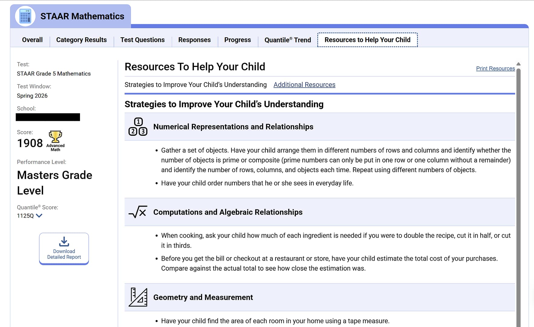 how to read STAAR results resources to help your child