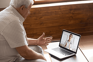 Senior using telemedicine