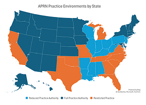 APRN Practice Environments by State