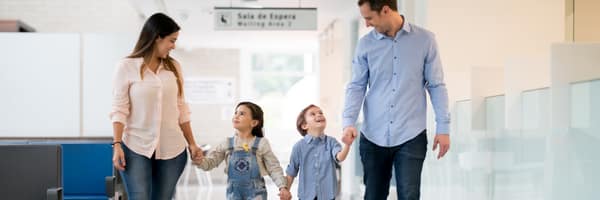 Happy family at hospital