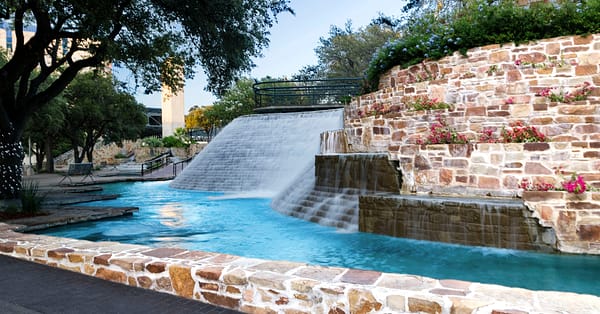 Hemisfair park water fountain development