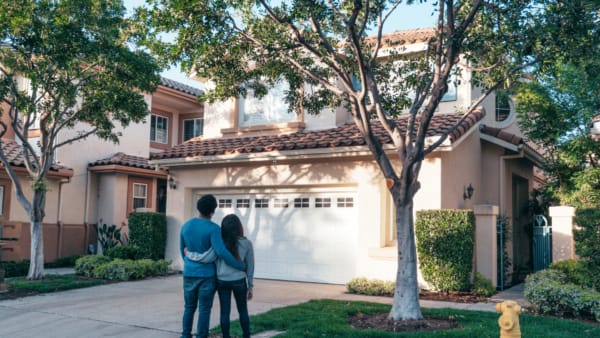 Young couple new house