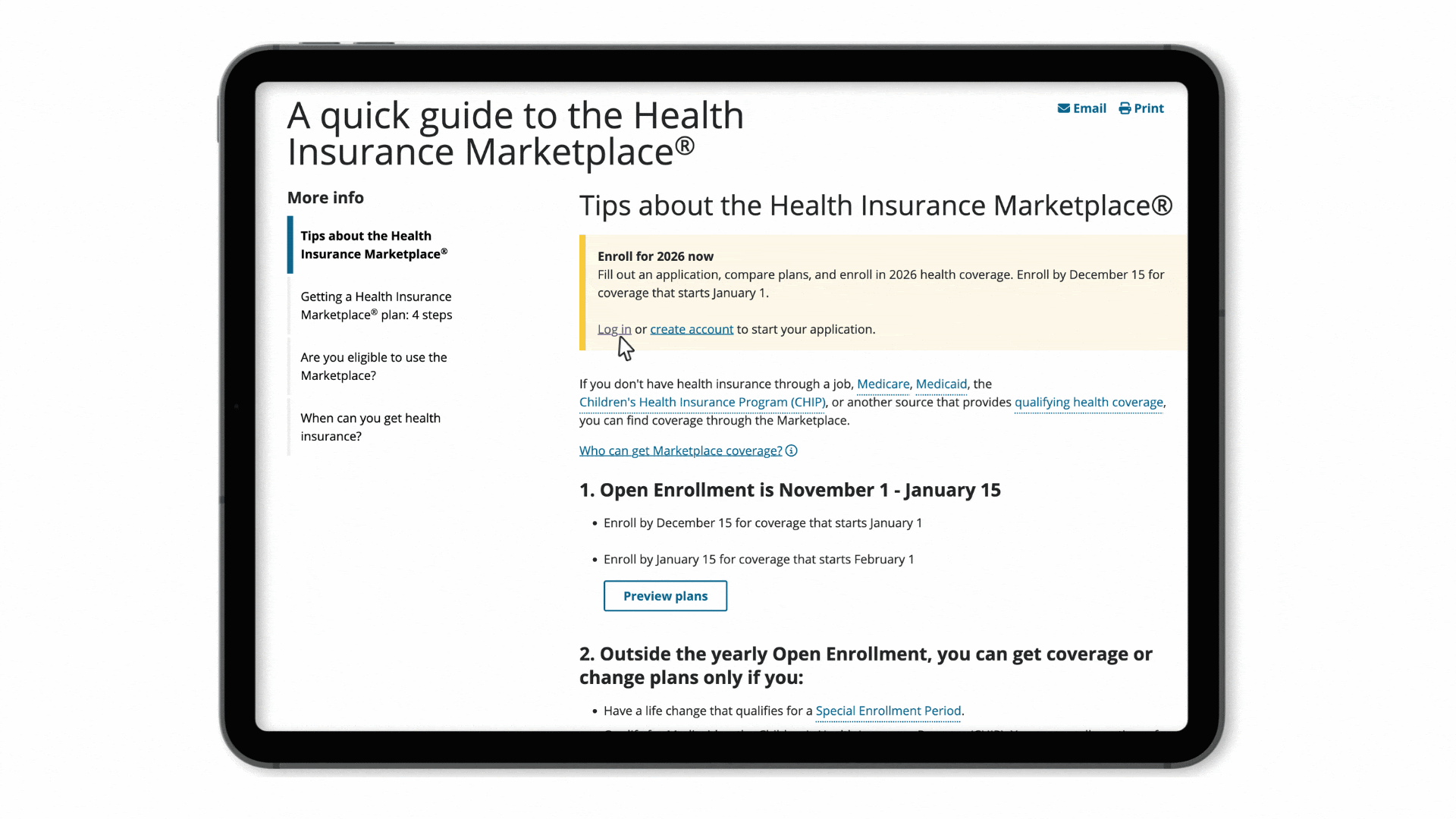 Healthcare.gov fact sheet