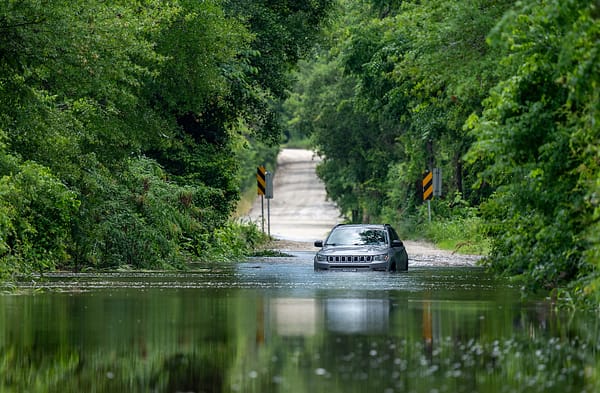 flood high water stranded car