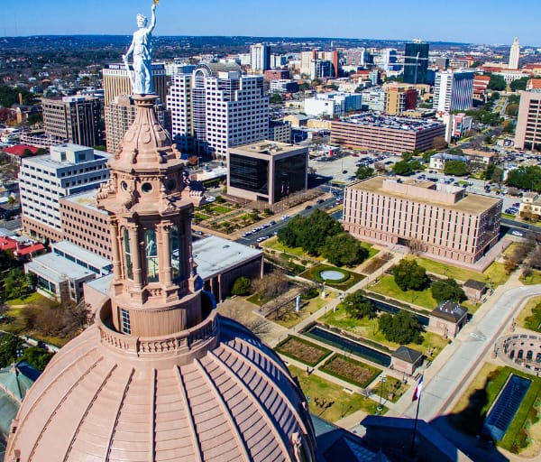 Top of the Texas Capitol building