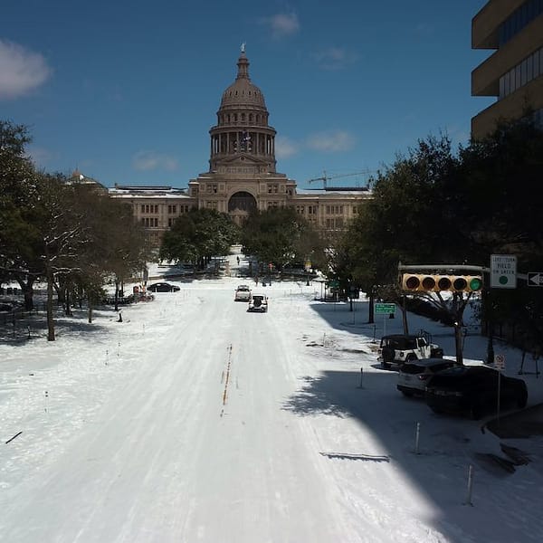 Snowstorm at Texas Capitol