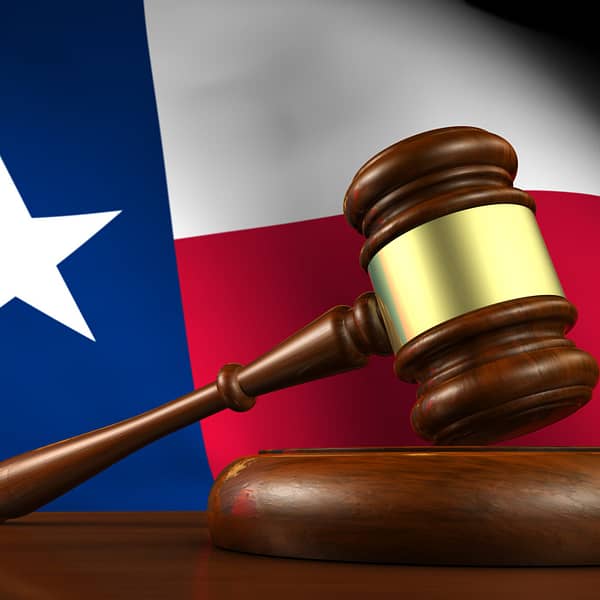 texas flag and gavel