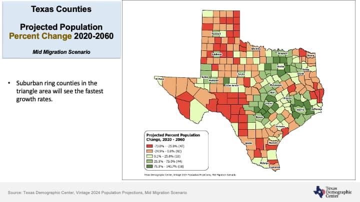 TX demographic blog projected change by county