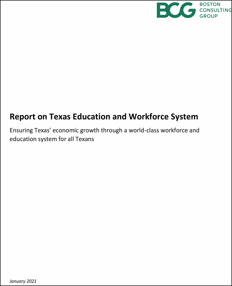BCG report on Texas education and workforce systems