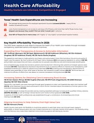 health care affordability one-pager