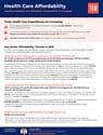 health care affordability one-pager