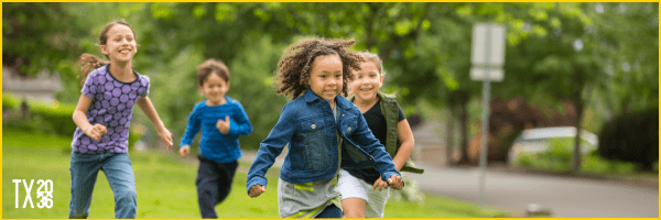 Texas children playing neighborhood health housing newsletter